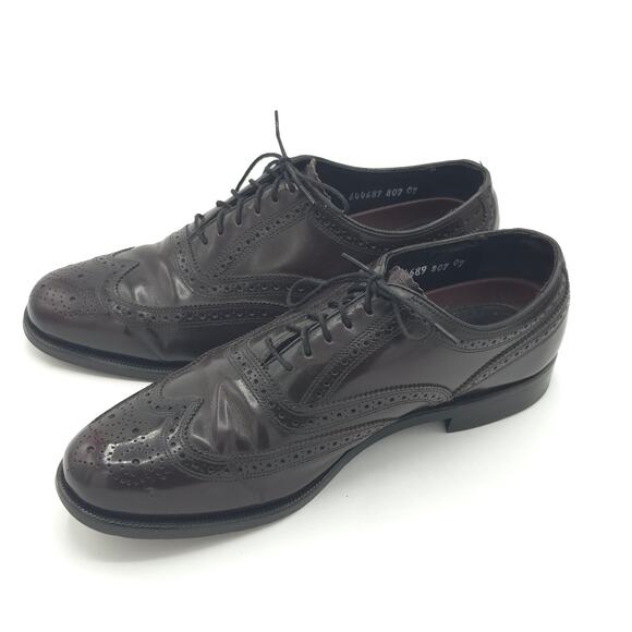 Florsheim Lexington Men\'s Size 8 Wingtip Oxfords Burgundy Leather main image 4